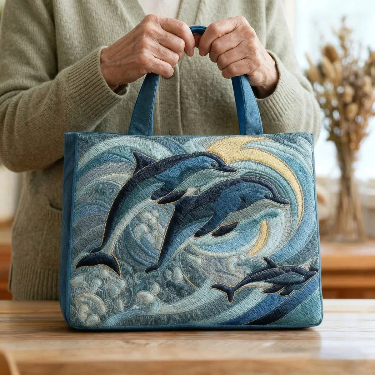 手作りバッグ　海のドルフィン