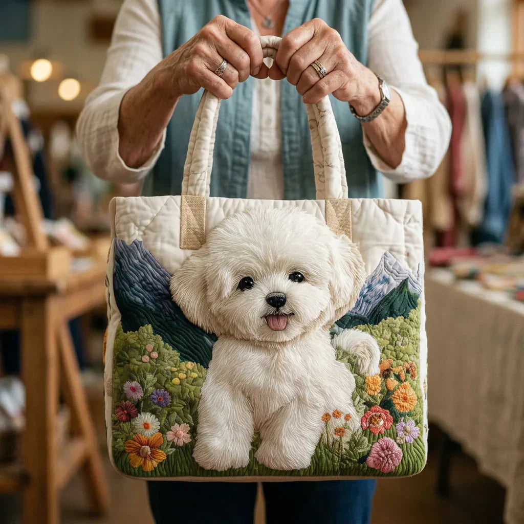 手作りバッグ キルティング　シアン エンシャンテ