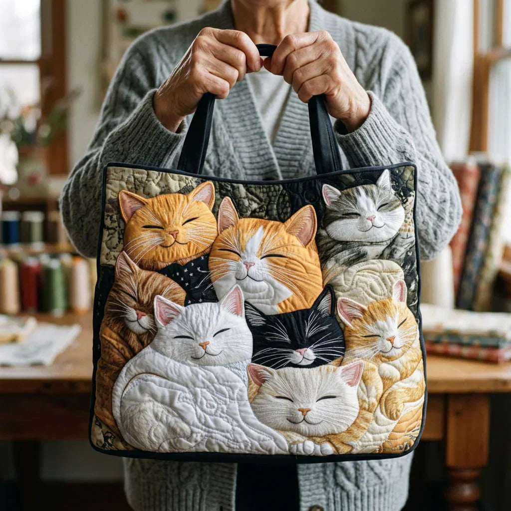 手作りバッグ キルティング　子猫たちの夢