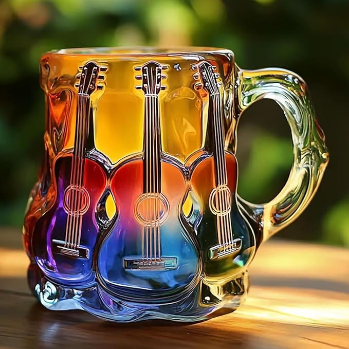 Handgjord Mugg med 3D Gitarrmotiv