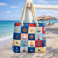 Handgjord Strandväska – Marine Patchwork