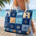 Handgjord Strandväska – Navy Blue