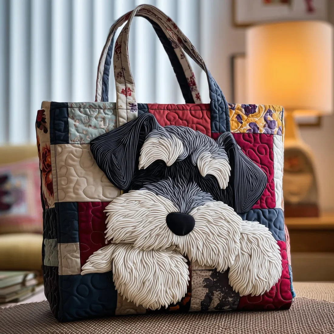 Handgjord väska med schnauzer