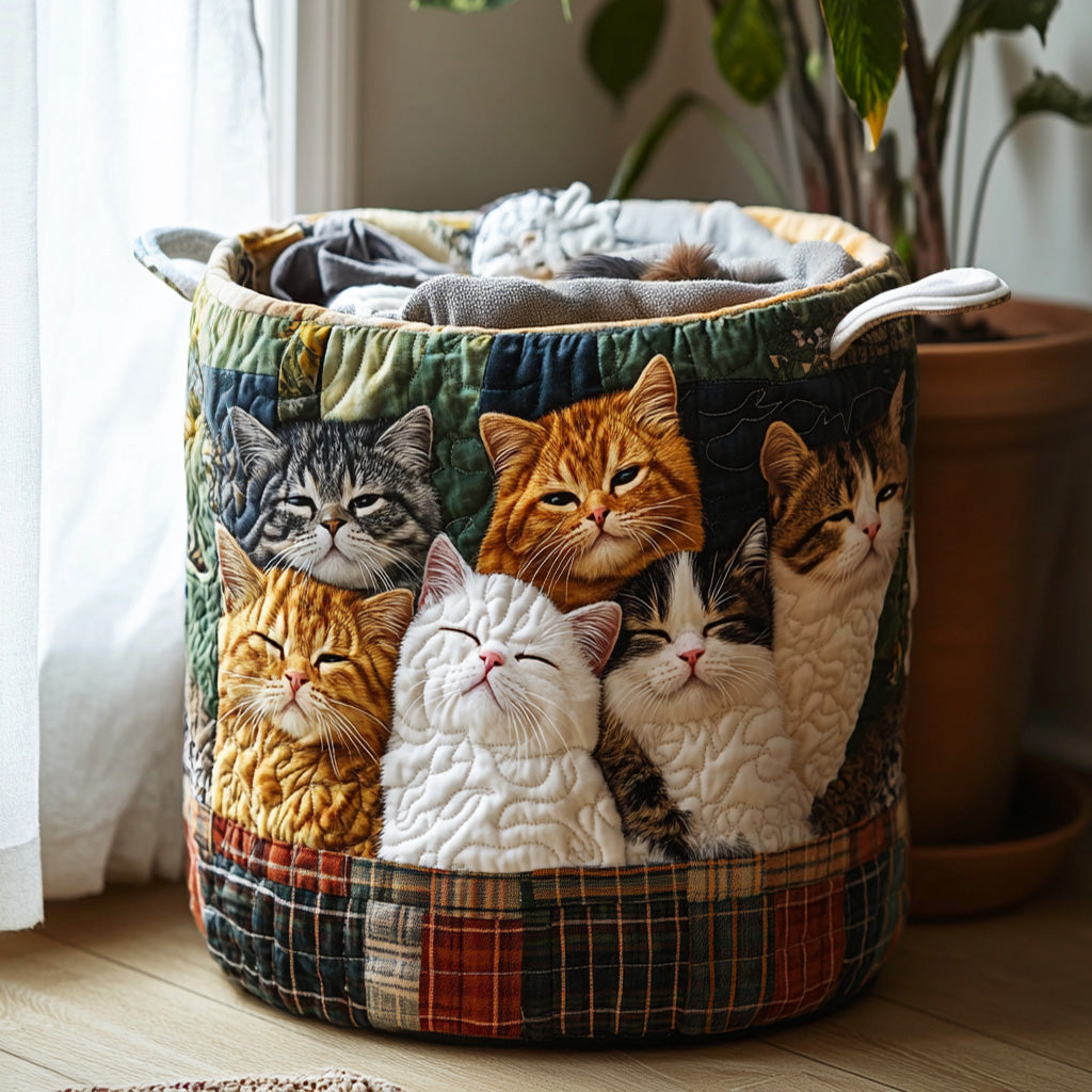 陽気な猫 ランドリーバスケット