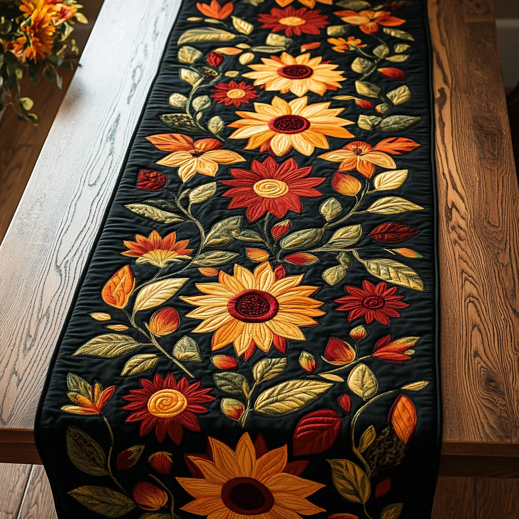 Kviltad Bordslöpare – Autumn Sunflowers