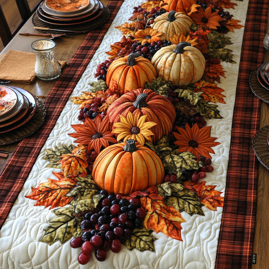 Kviltad Bordslöpare – Pumpkin Parade
