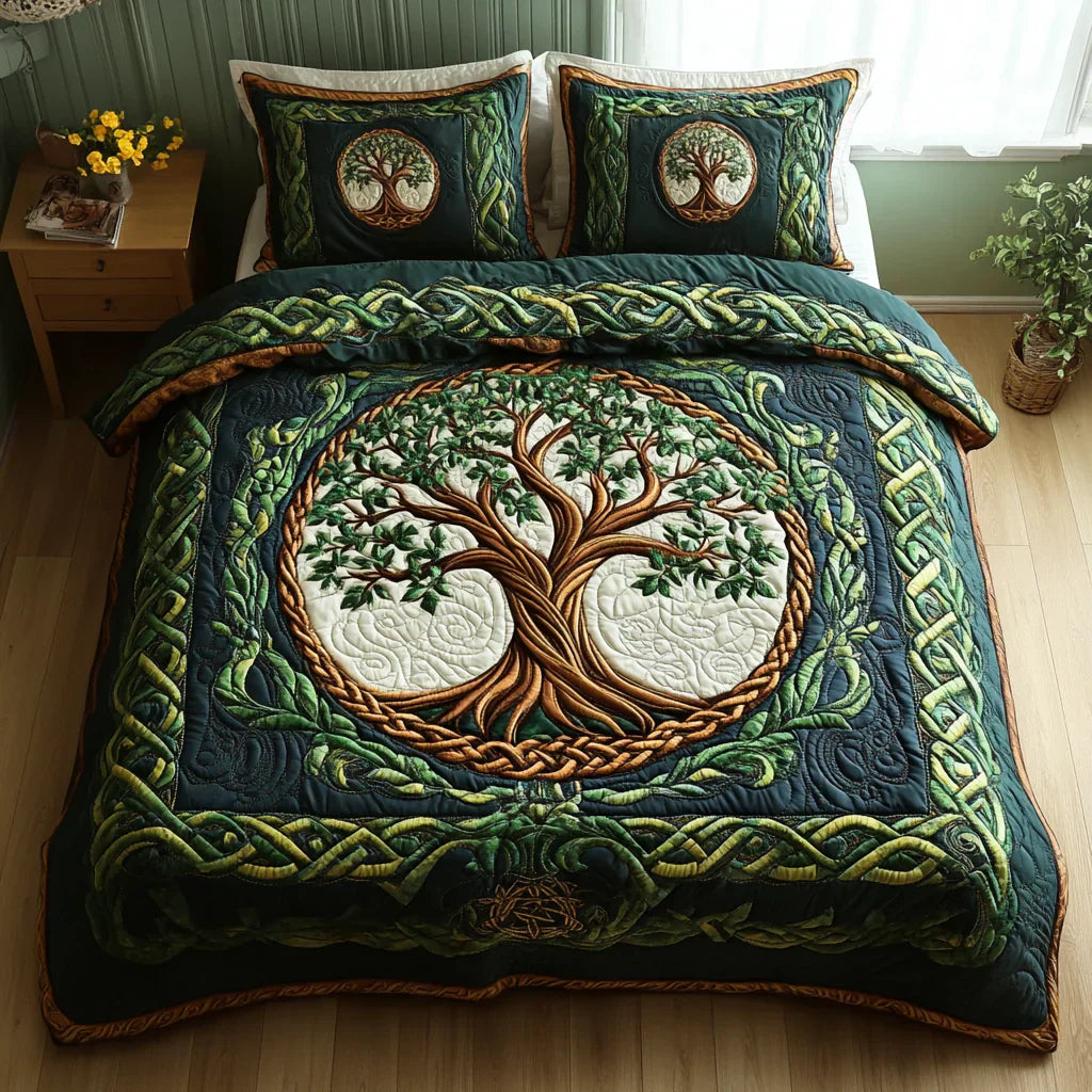 Kviltat Sängset 3 Delar – Tree of Life