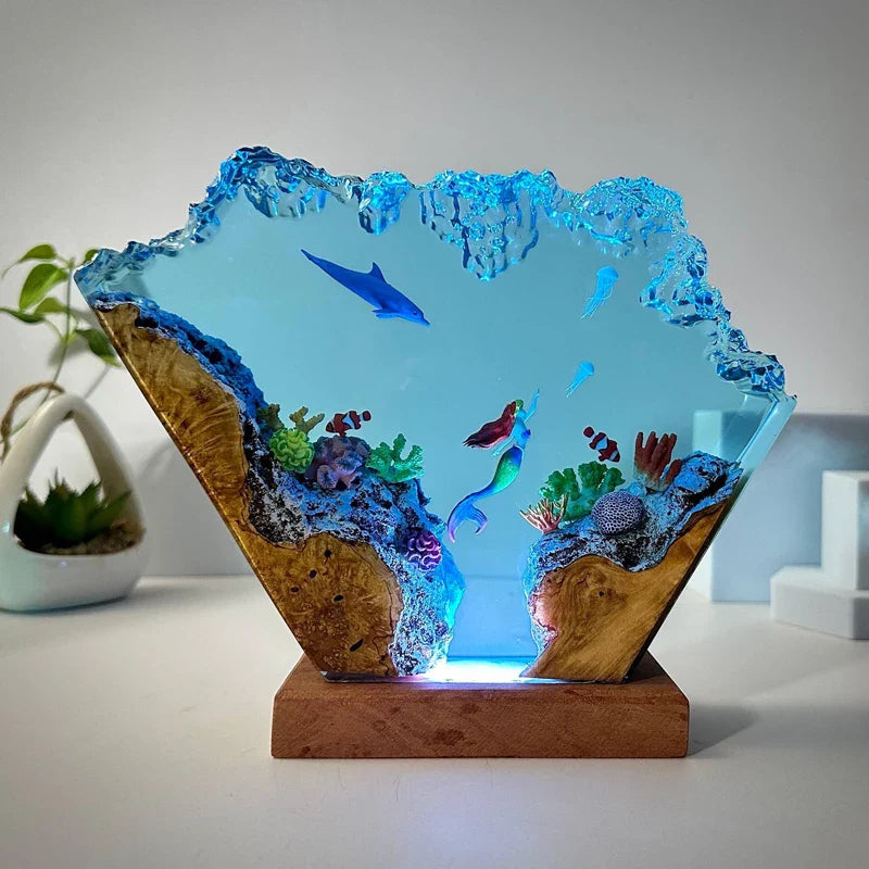 Resinlampa — Ljus Havsbotten