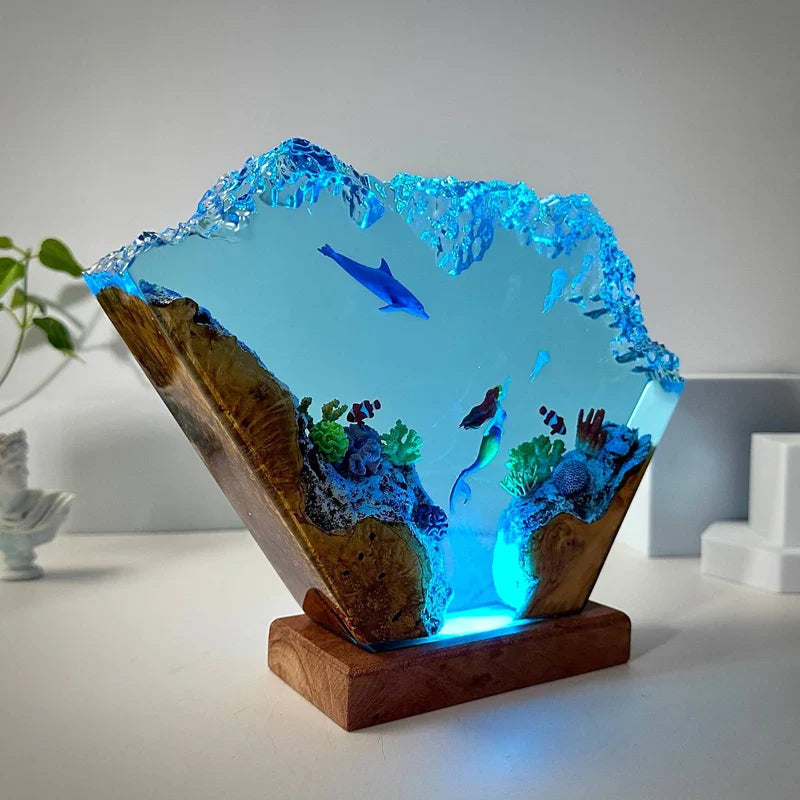 Resinlampa — Ljus Havsbotten