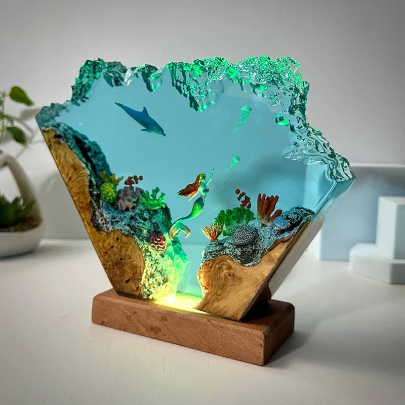 Resinlampa — Ljus Havsbotten