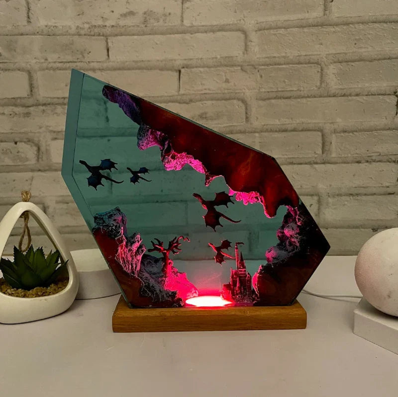 Resinlampa — Elddrake