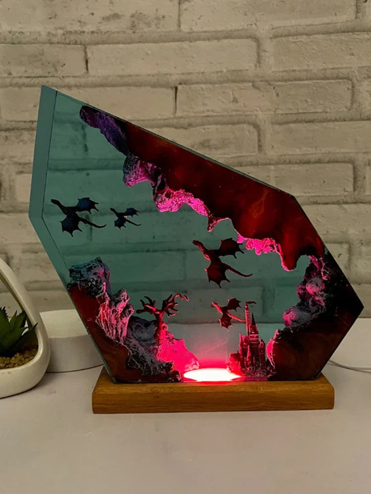 Resinlampa — Elddrake