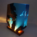 Stor Resinlampa — Haj och Dykare