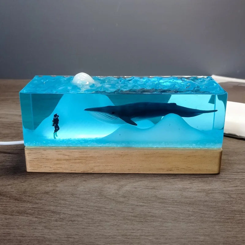 Resinlampa — Isberg och Segelfartyg