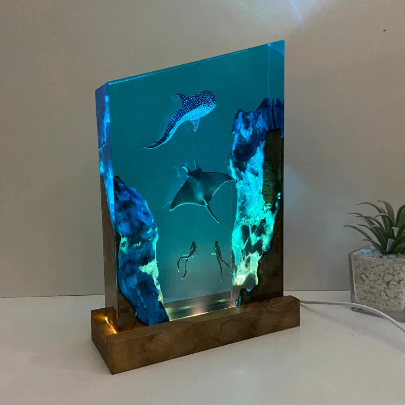 Rektangulär Resinlampa — Havets Liv