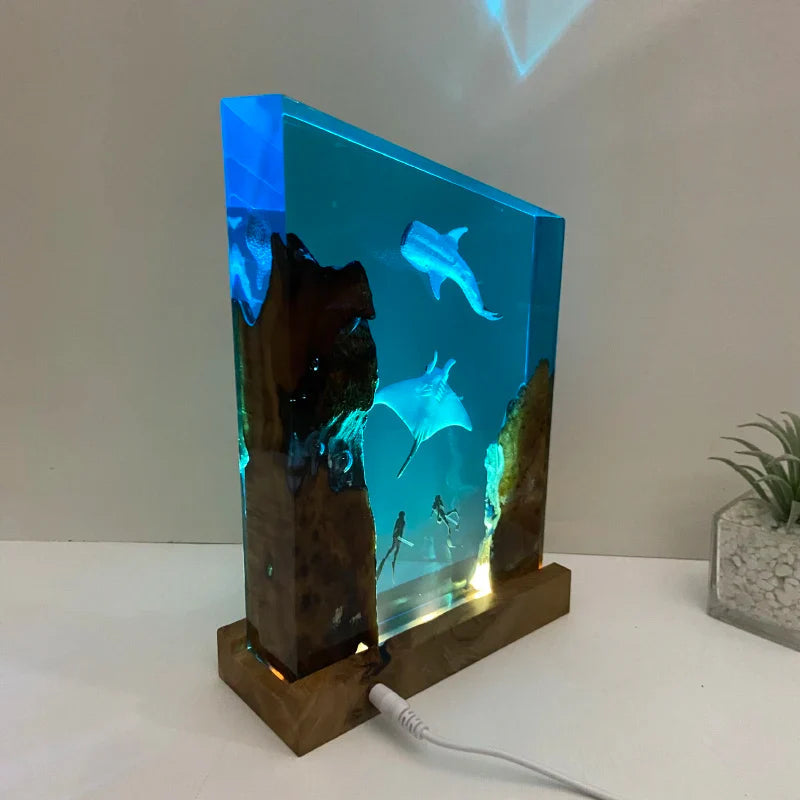 Rektangulär Resinlampa — Havets Liv