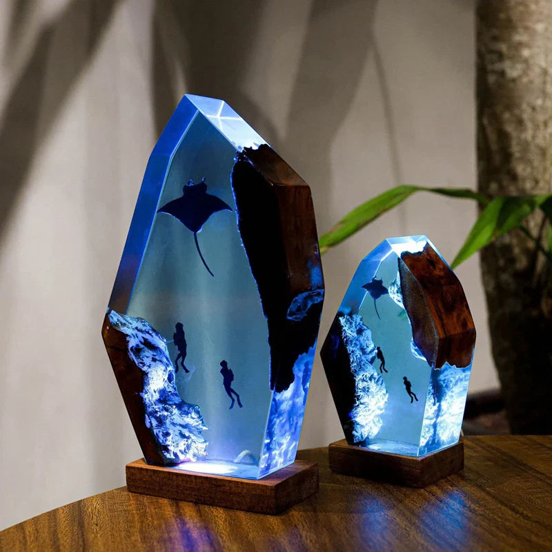 Resinlampa — Simma med Mantan