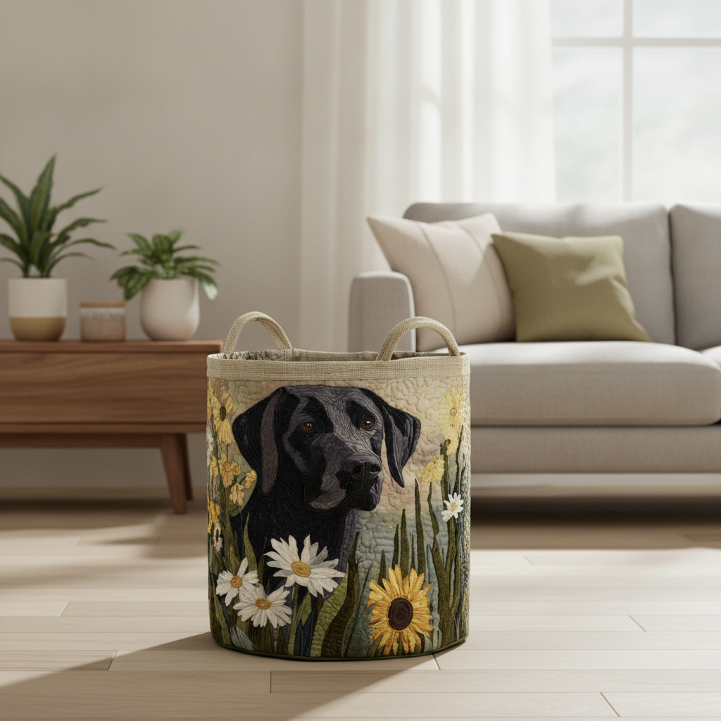 Tvättkorg – Black Lab Blooms