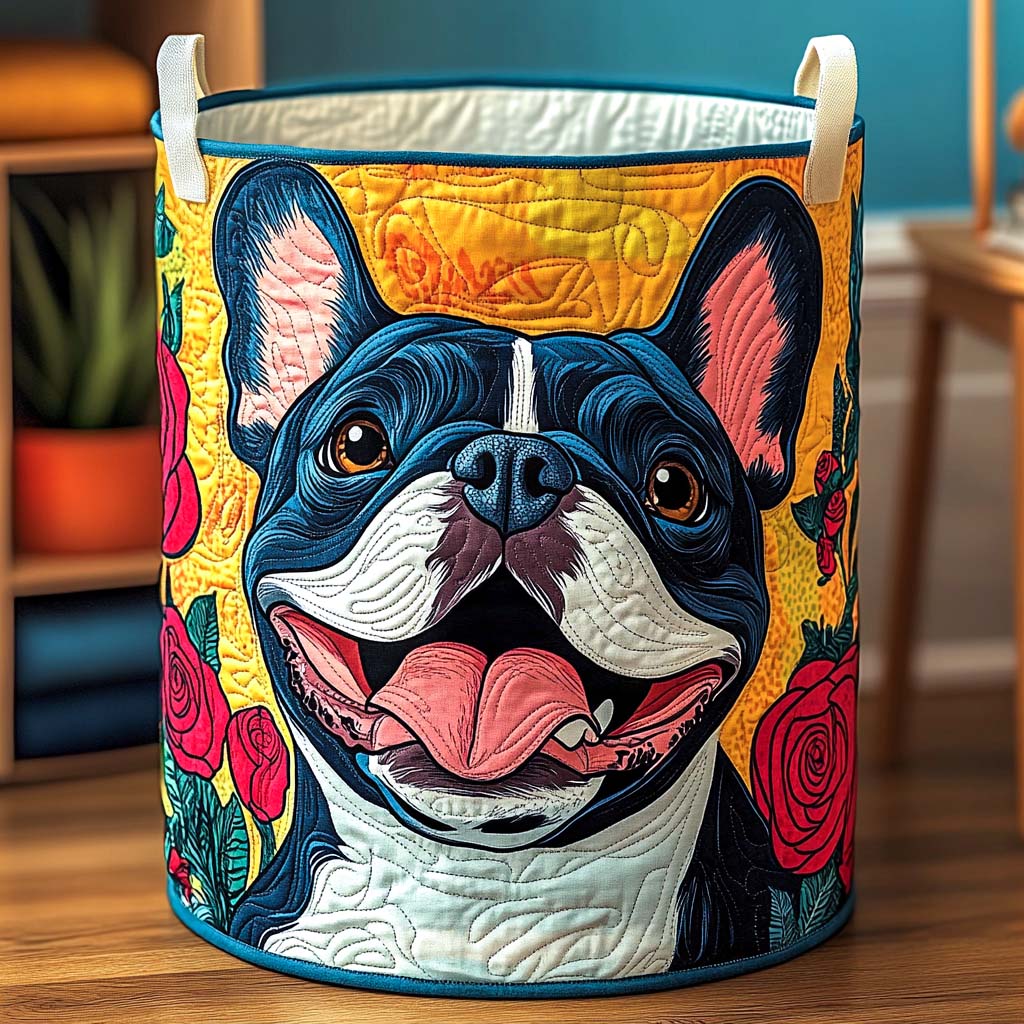 Tvättkorg – Bloomy Frenchie Smile