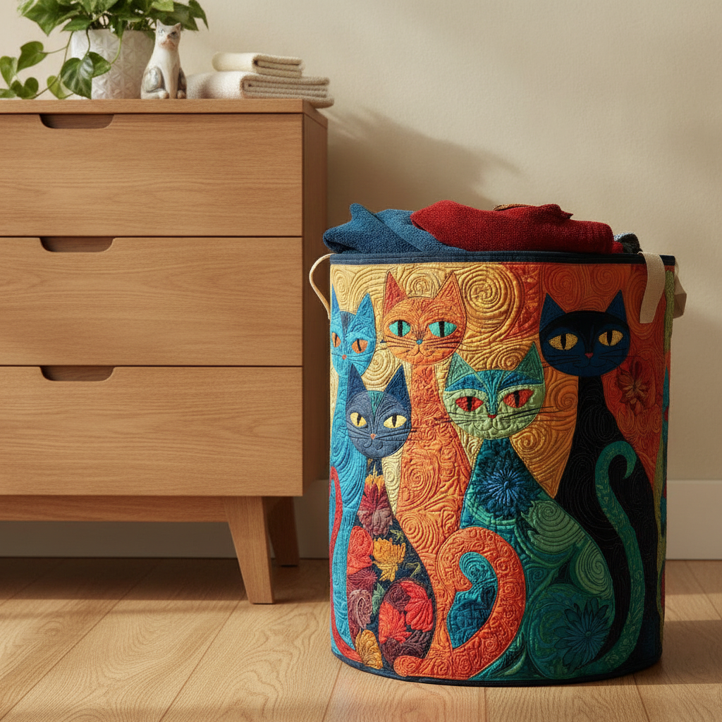 Tvättkorg – Enchanted Cats