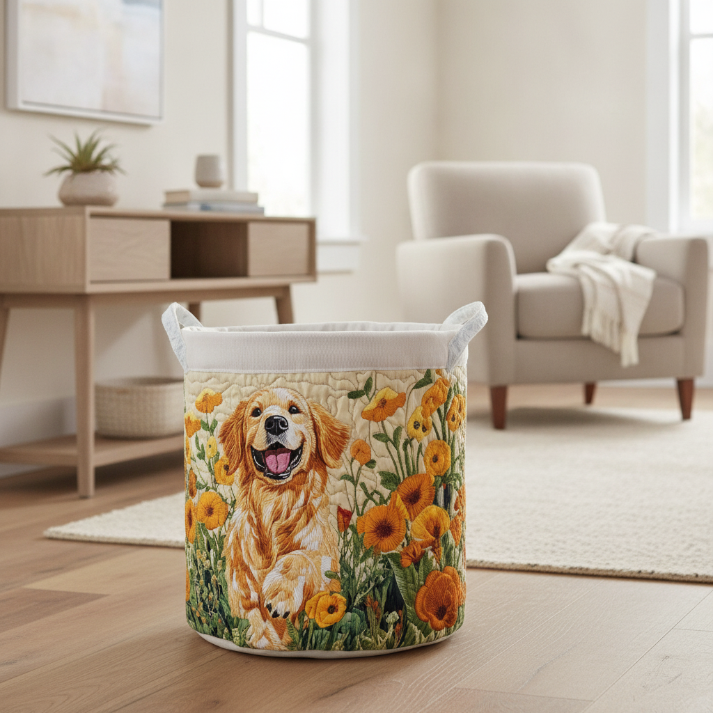 Tvättkorg – Happy Golden Pup