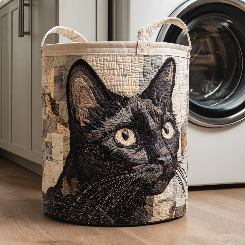 Tvättkorg – Rustic Black Cat